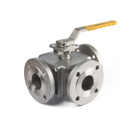 Hand Lever 3-Way Flange Ball Valves