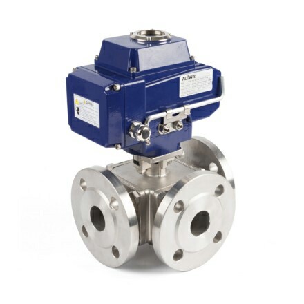 Electric Actuator 3 Way Flanged Ball Valves