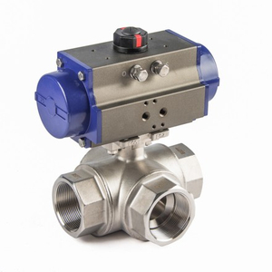 Pneumatic 3-Way Thread Ball Valves