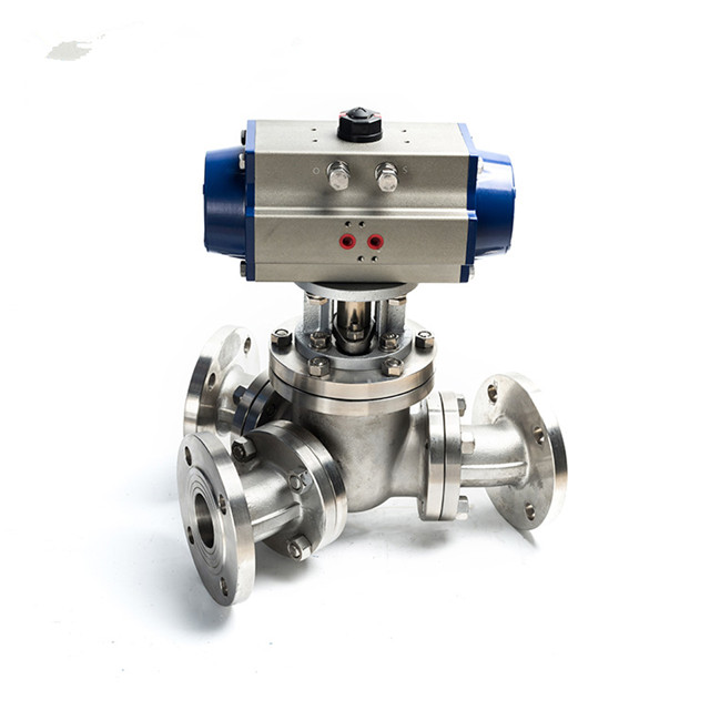 Y Type 3 Way Flanged Electric Ball Valve