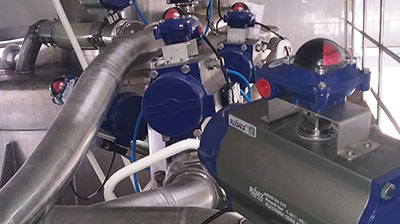 プラスチック産業向けの空気圧ボールバルブ