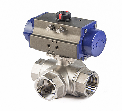 Pneumatic Three Way Ball Valve Actuator - Buy Ball Valve, three way ...